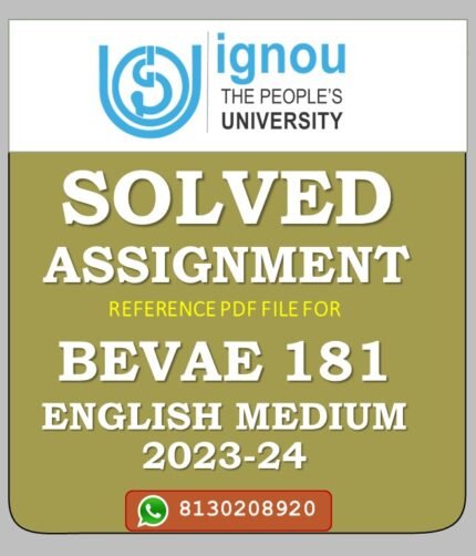 BEVAE 181 AECC ON ENVIRONMENTAL STUDIES Solved Assignment 2023-24