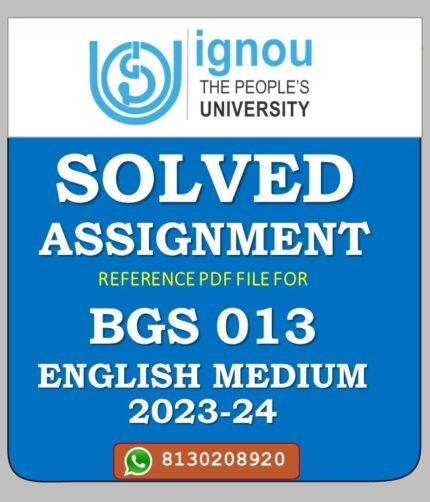 BGS 013 GENDER AND GOVERNANCE Solved Assignment 2023-24