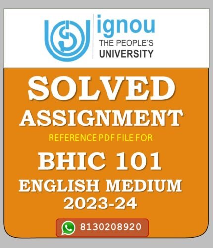 BHIC 101 History of India –I Solved Assignment 2023-24