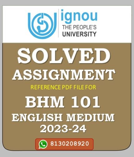 BHM 101 Fundamentals Environment and Health Care Waste Management Regulation Solved Assignment 2023-24
