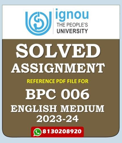 BPC 006 Social Psychology Solved Assignment 2023-24