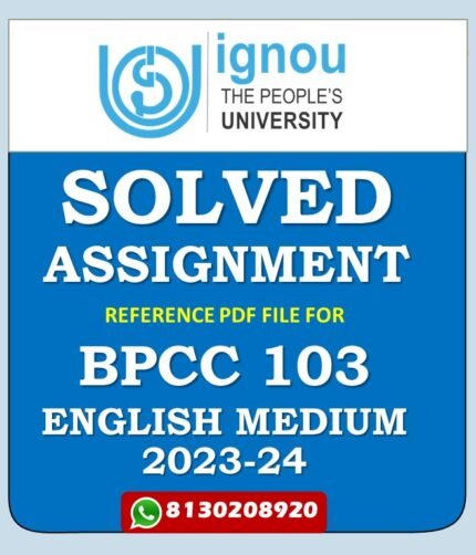 BPCC 103 Psychology of Individual Differences Solved Assignment 2023-24