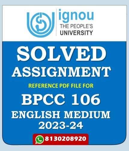 BPCC 106 Development of Psychological Thought Solved Assignment 2023-24