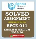 BPCE 011 School Psychology Solved Assignment 2023-24