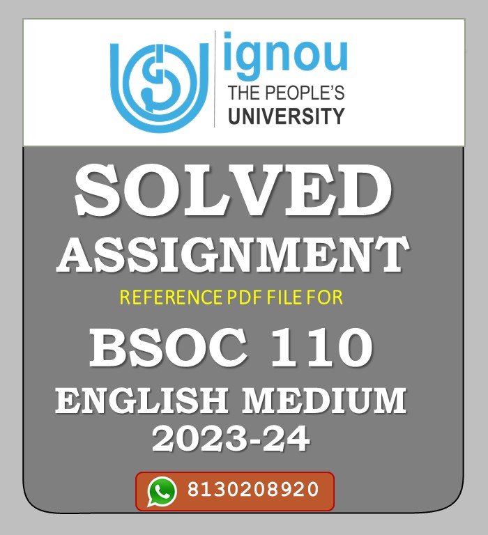 BSOC 110 Social Stratification Solved Assignment 2023-24