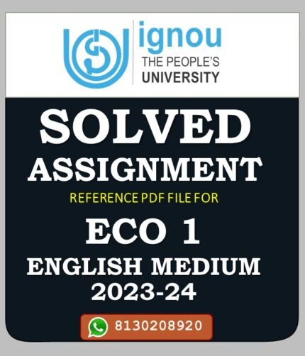 ECO 1 Business Organisation Solved Assignment 2023-24