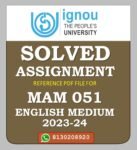 MAM 051 Fundamentals of Agriculture Solved Assignment 2023-24
