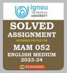 MAM 052 Agribusiness Management and Policies Solved Assignment 2023-24