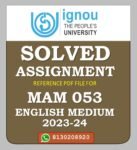 MAM 053 Managerial Economics and Finance in Agribusiness Solved Assignment 2023-24
