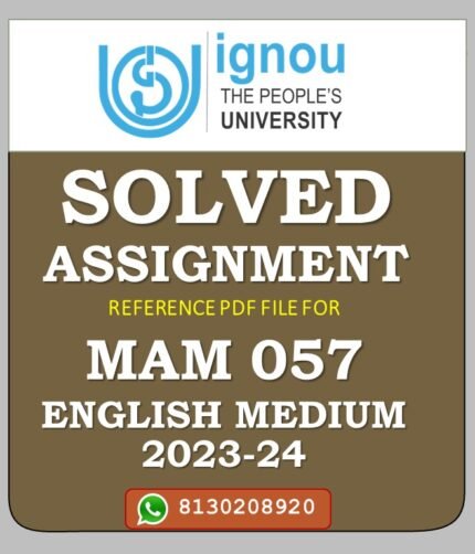 MAM 057 Project Management in Agribusiness Solved Assignment 2023-24