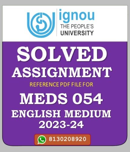 MEDS 054 CSR Projects and Programmes Solved Assignment 2023-24