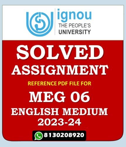 MEG 06 American Literature Solved Assignment 2023-24