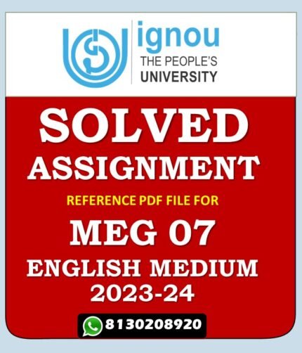 MEG 07 Indian English Literature Solved Assignment 2023-24