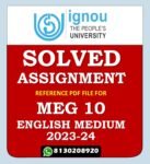 MEG 10 English Studies in India Solved Assignment 2023-24