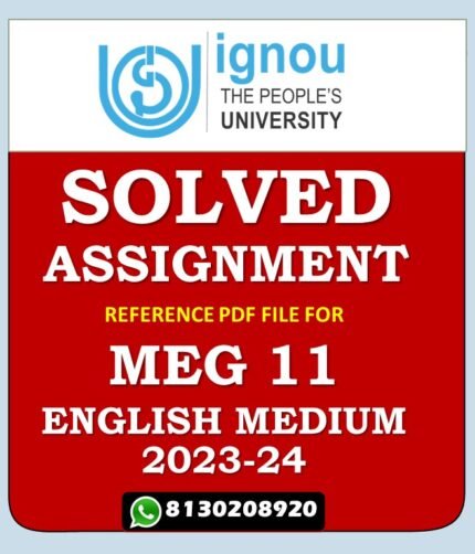MEG 11 American Novel Solved Assignment 2023-24