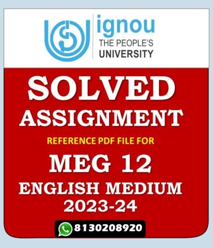 MEG 12 A Survey Course in 20th Century Canadian Literature Solved Assignment 2023-24
