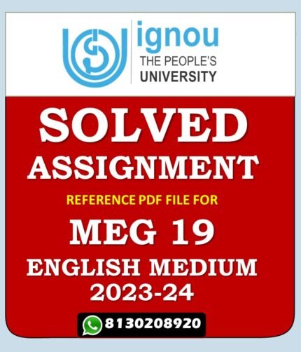 MEG 19 The Australian Novel Solved Assignment 2023-24