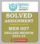 MES 007 SCHOOL GOVERNANCE AND FINANCIAL MANAGEMENT Solved Assignment 2023-24