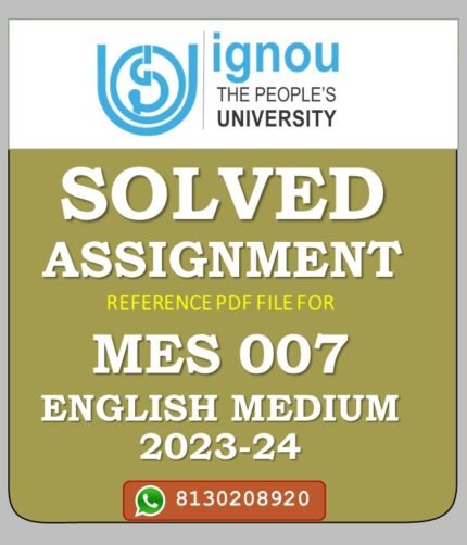 MES 007 SCHOOL GOVERNANCE AND FINANCIAL MANAGEMENT Solved Assignment 2023-24