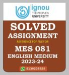 MES 081 INTRODUCTION TO PRE-SCHOOL EDUCATION Solved Assignment 2023-24