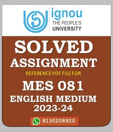 MES 081 INTRODUCTION TO PRE-SCHOOL EDUCATION Solved Assignment 2023-24