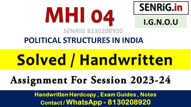 IGNOU MHI 04 Solved Assignment English Medium 2023-24