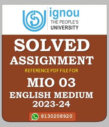 MIO 03 Smart Urban Energy Systems and Smart Transportation System Solved Assignment 2023-24