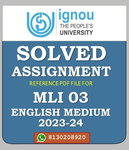 MLI 03 Information Systems Solved Assignment 2023-24