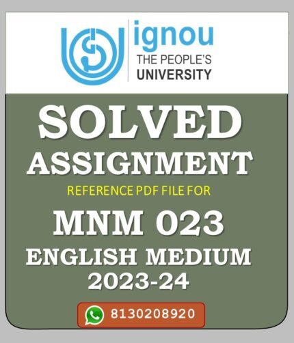 MNM 023 Aadvertising Solved Assignment 2023-24