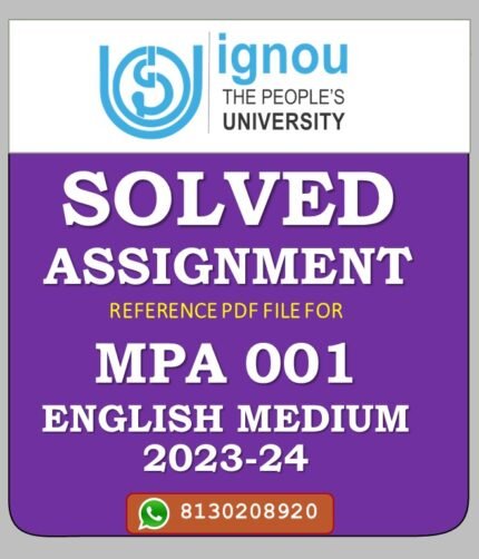 MPA 001 Understanding Natural Disasters Solved Assignment 2023-24