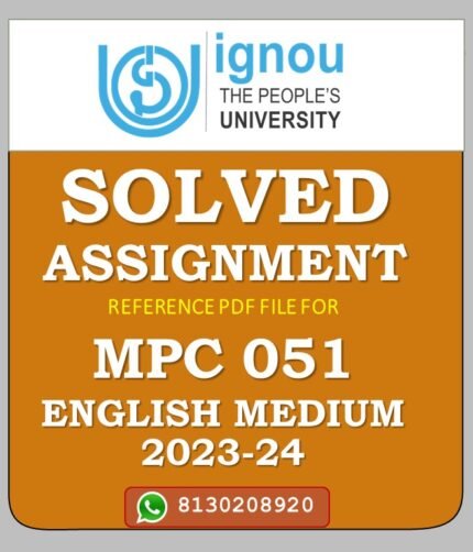 MPC 051 FUNDAMENTALS OF MENTAL HEALTH Solved Assignment 2023-24