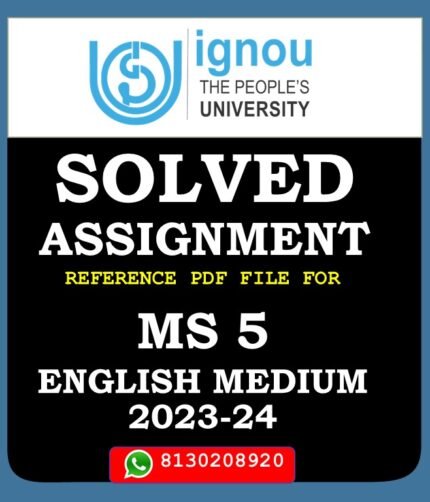 MS 5 Management of Machines and Materials Solved Assignment 2023-24