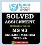 MS 93 Management of New and Small Enterprises Solved Assignment 2023-24