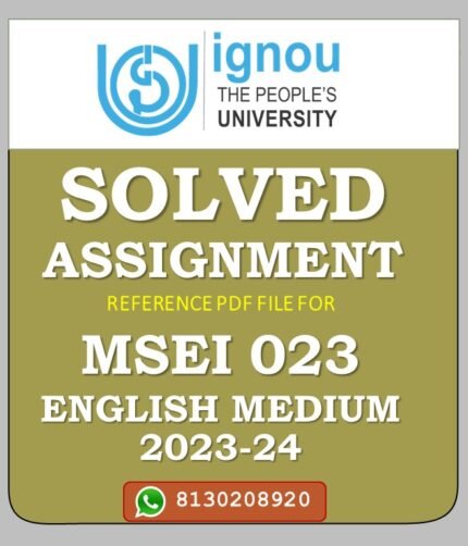 MSEI 023 Cyber Security Solved Assignment 2023-24