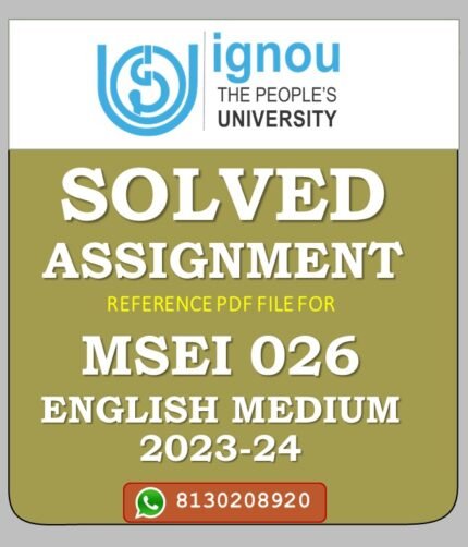 MSEI 026 BCP DR Planning and Audit Solved Assignment 2023-24