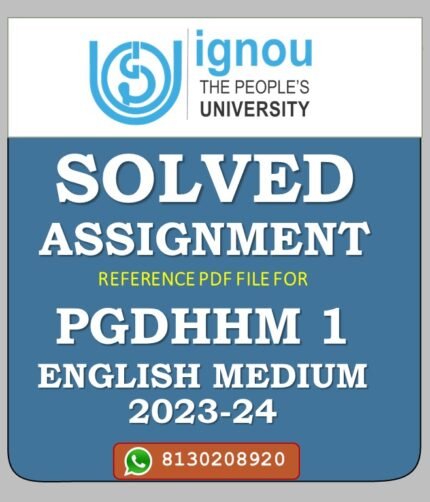 PGDHHM 1 Introduction to Management-I Solved Assignment 2023-24