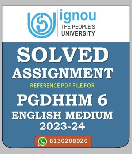 PGDHHM 6 Health System Management Solved Assignment 2023-24