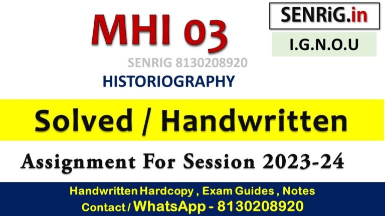 IGNOU MHI 03 Solved Assignment English Medium 2023-24