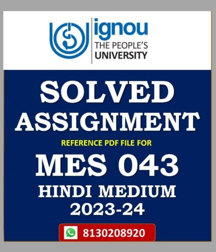 MES 043 Solved Assignment 2023-24 Hindi Medium
