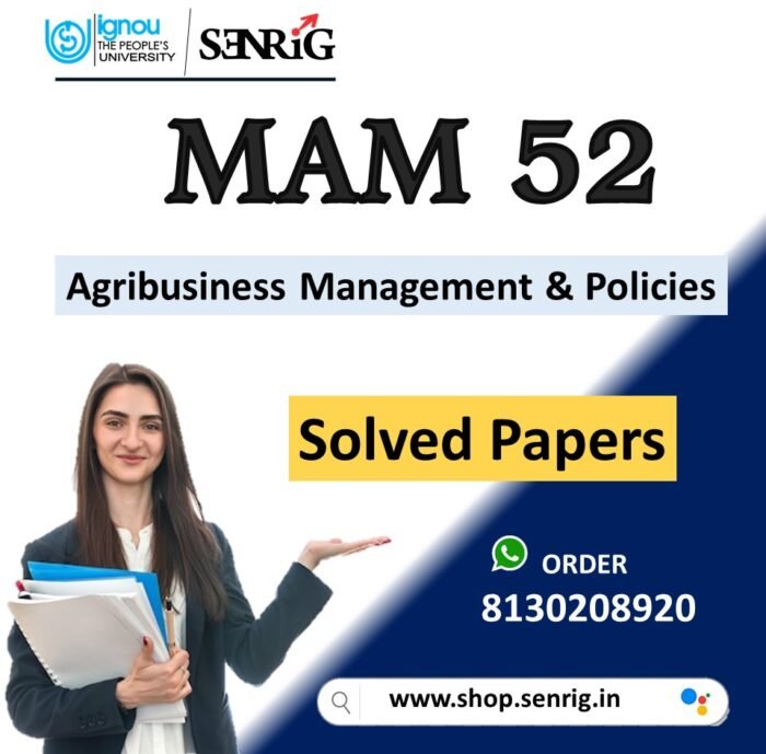 IGNOU MAM 52 Important Questions with Solutions and Help Books / MAM 52 Agribusiness Management and Policies