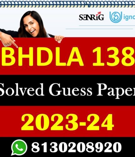 IGNOU BHDLA 138 Solved Guess Papers With Chapter wise important question , IGNOU previous years papers