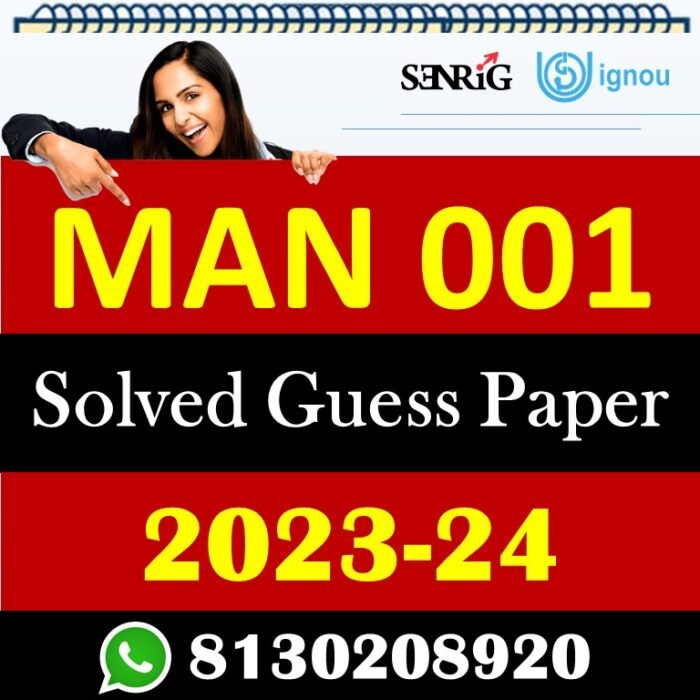 IGNOU MAN 001 Solved Guess Papers With Chapter wise important question , IGNOU previous years papers