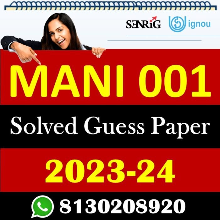 IGNOU MANI 001 Solved Guess Papers With Chapter wise important question , IGNOU previous years papers