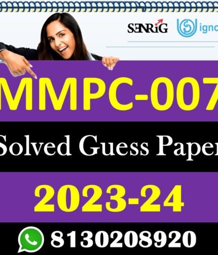 IGNOU MMPC 007 Solved Guess Paper with Important Questions