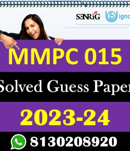IGNOU MMPC 015 Solved Guess Paper with Important Questions