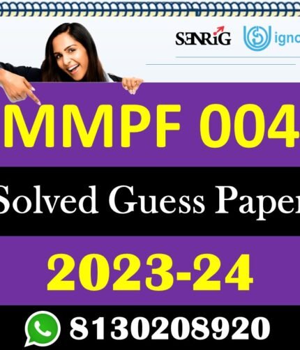 IGNOU MMPF 004 Solved Guess Paper with Important Questions