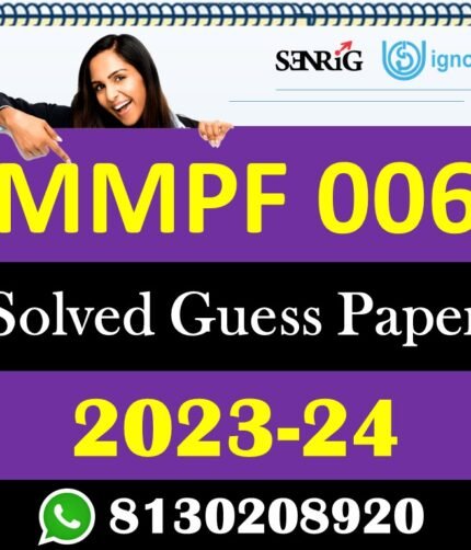 IGNOU MMPF 006 Solved Guess Paper with Important Questions