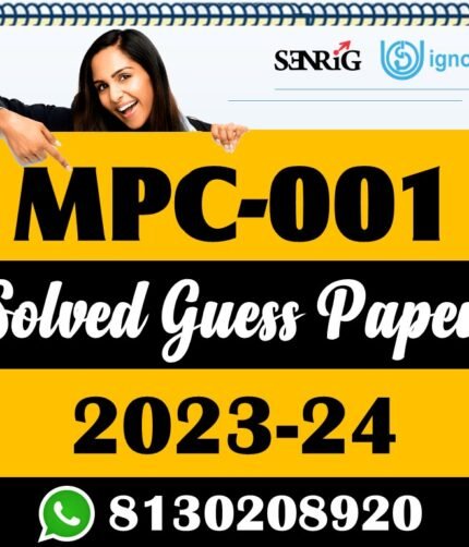 MPC 001 Solved Guess Paper With Important Questions