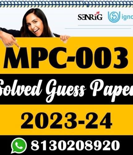 MPC 003 Solved Guess Paper With Important Questions