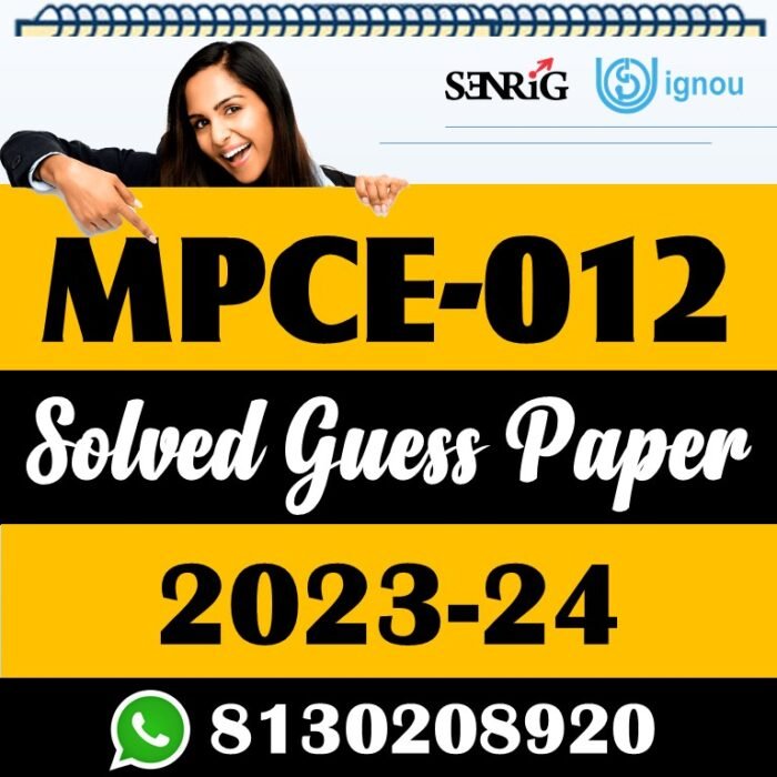 MPCE 012 Solved Guess Paper With Important Questions